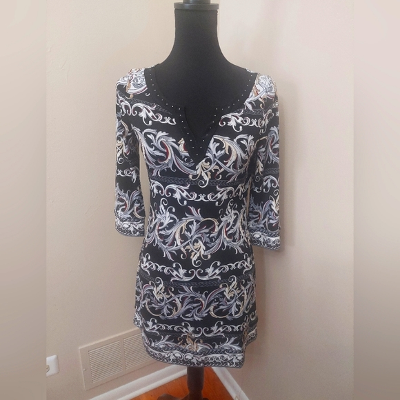 WHBM Scroll Pattern Dress - Picture 1 of 7